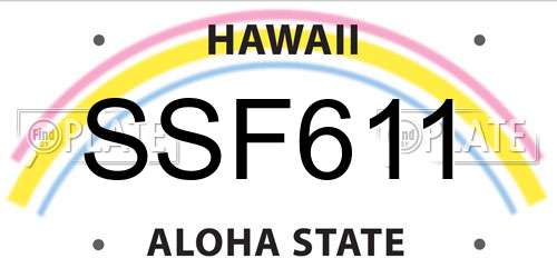 SSF611 Hawaii License Plate