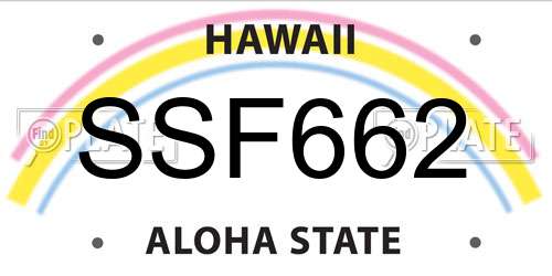 SSF662 Hawaii License Plate