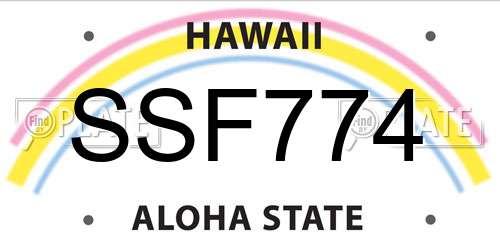 SSF774 Hawaii License Plate