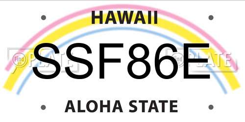SSF86E Hawaii License Plate