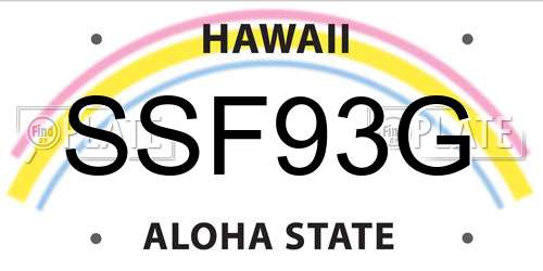 SSF93G Hawaii License Plate