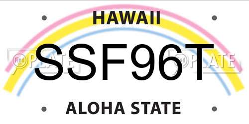 SSF96T Hawaii License Plate