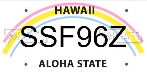 SSF96Z Hawaii License Plate