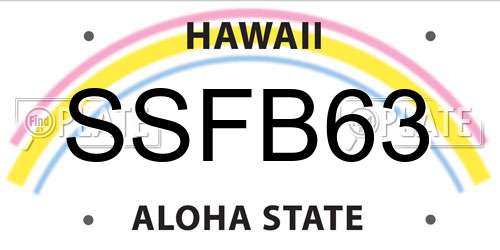 SSFB63 Hawaii License Plate