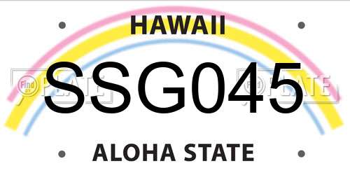 SSG045 Hawaii License Plate