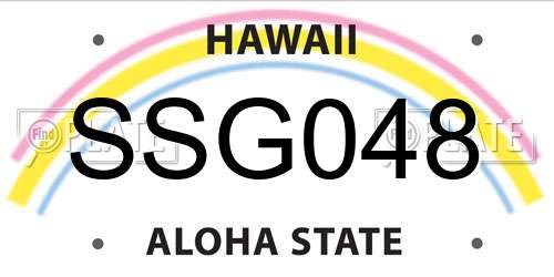 SSG048 Hawaii License Plate