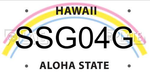 SSG04G Hawaii License Plate