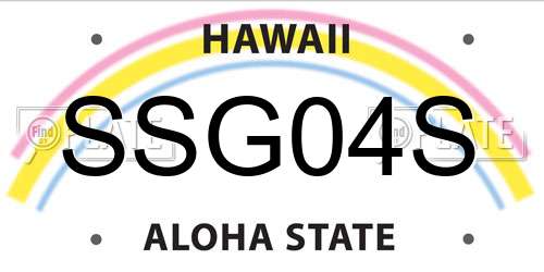 SSG04S Hawaii License Plate