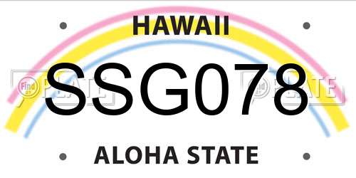 SSG078 Hawaii License Plate
