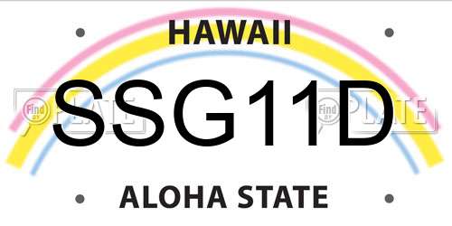 SSG11D Hawaii License Plate
