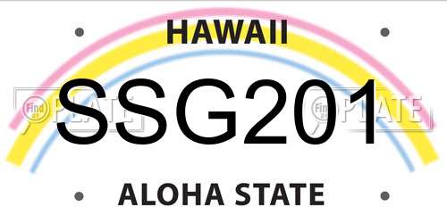 SSG201 Hawaii License Plate