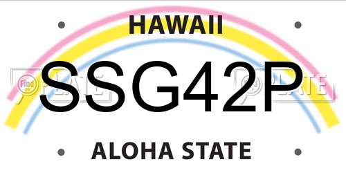 SSG42P Hawaii License Plate