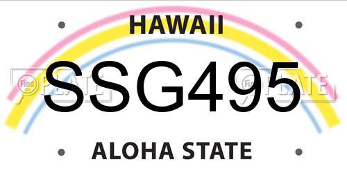 SSG495 Hawaii License Plate