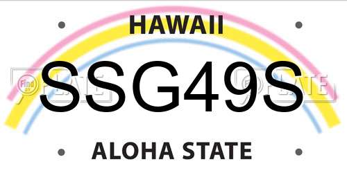 SSG49S Hawaii License Plate