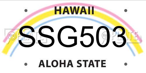 SSG503 Hawaii License Plate