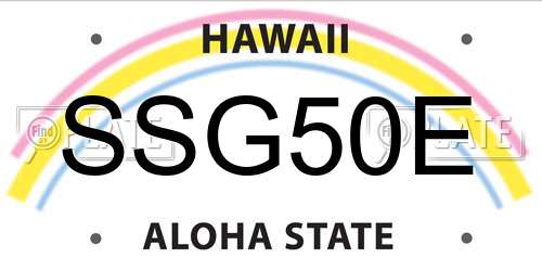 SSG50E Hawaii License Plate