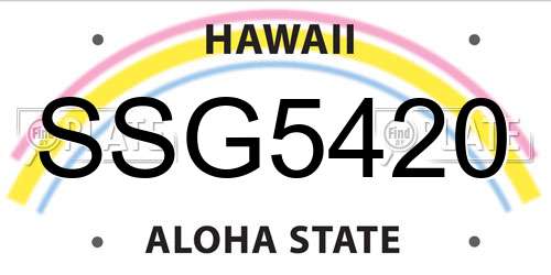 SSG5420 Hawaii License Plate