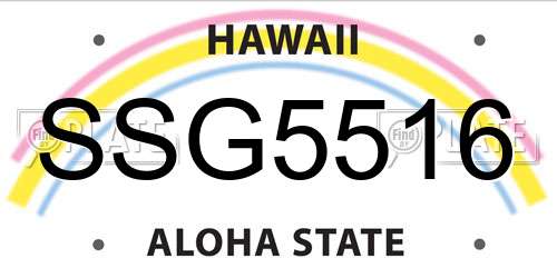 SSG5516 Hawaii License Plate
