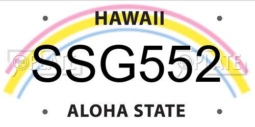 SSG552 Hawaii License Plate