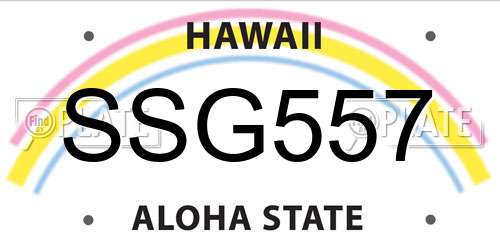 SSG557 Hawaii License Plate