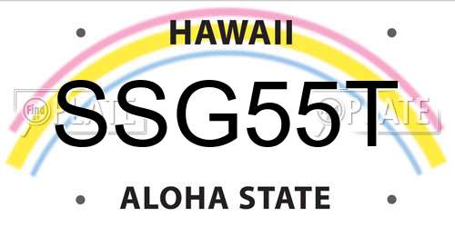 SSG55T Hawaii License Plate