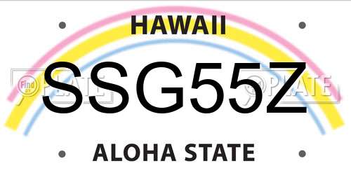 SSG55Z Hawaii License Plate