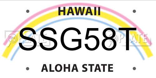 SSG58T Hawaii License Plate