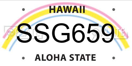 SSG659 Hawaii License Plate