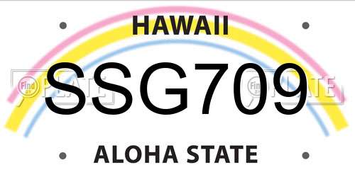 SSG709 Hawaii License Plate