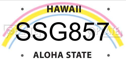 SSG857 Hawaii License Plate