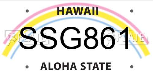 SSG861 Hawaii License Plate
