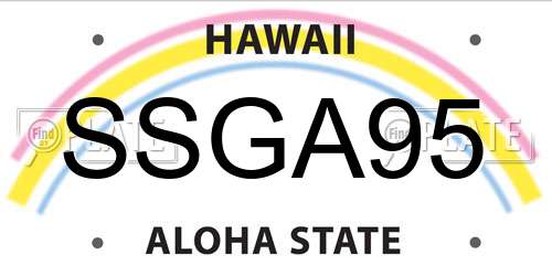 SSGA95 Hawaii License Plate