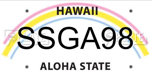 SSGA98 Hawaii License Plate