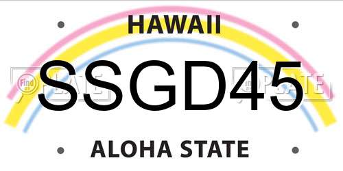 SSGD45 Hawaii License Plate