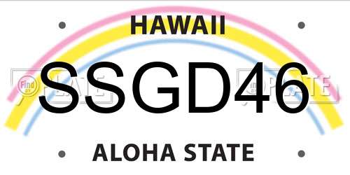 SSGD46 Hawaii License Plate