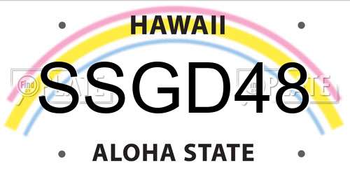 SSGD48 Hawaii License Plate