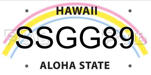 SSGG89 Hawaii License Plate