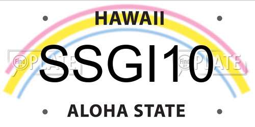 SSGI10 Hawaii License Plate