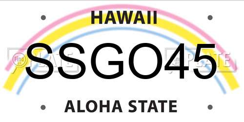 SSGO45 Hawaii License Plate