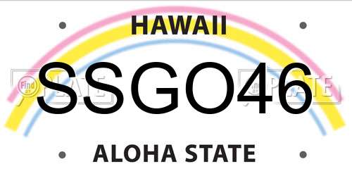 SSGO46 Hawaii License Plate