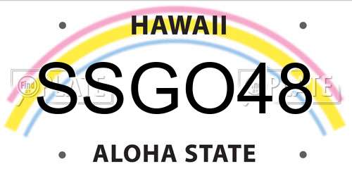 SSGO48 Hawaii License Plate