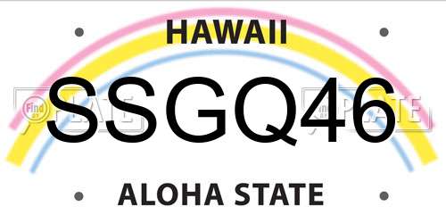 SSGQ46 Hawaii License Plate