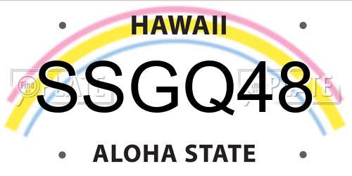 SSGQ48 Hawaii License Plate