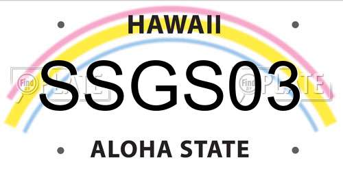 SSGS03 Hawaii License Plate