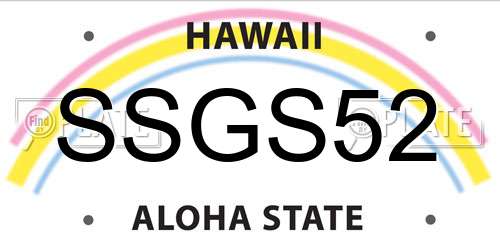 SSGS52 Hawaii License Plate