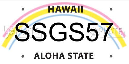 SSGS57 Hawaii License Plate