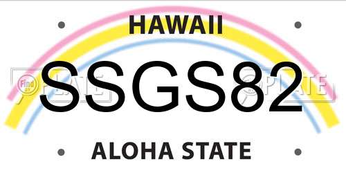 SSGS82 Hawaii License Plate