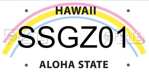 SSGZ01 Hawaii License Plate
