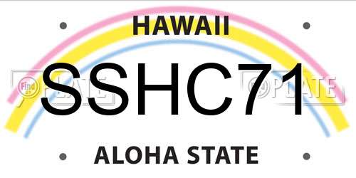 SSHC71 Hawaii License Plate