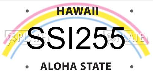 SSI255 Hawaii License Plate
